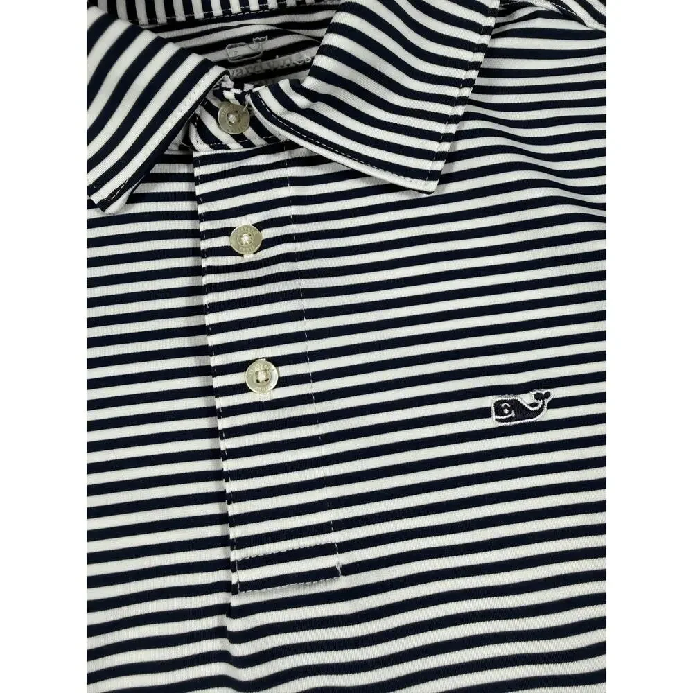 NEW Vineyard Vines Sankaty Performance Polo Shirt Stripe Boys Size 14-16 (Large)